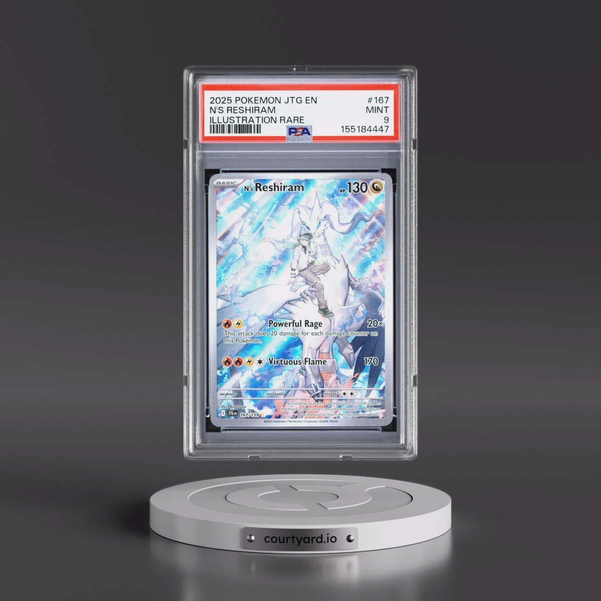 2025 Pokémon Jtg EN-Journey Together #167 N's Reshiram - Illustration Rare (PSA 9 MINT)