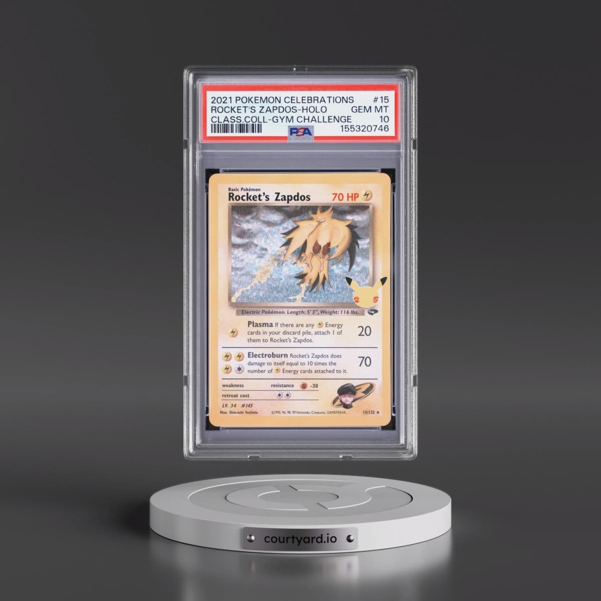 2021 Pokémon Celebrations Classic Collection #15 Rocket's Zapdos - Holo (PSA 10 GEM MINT)