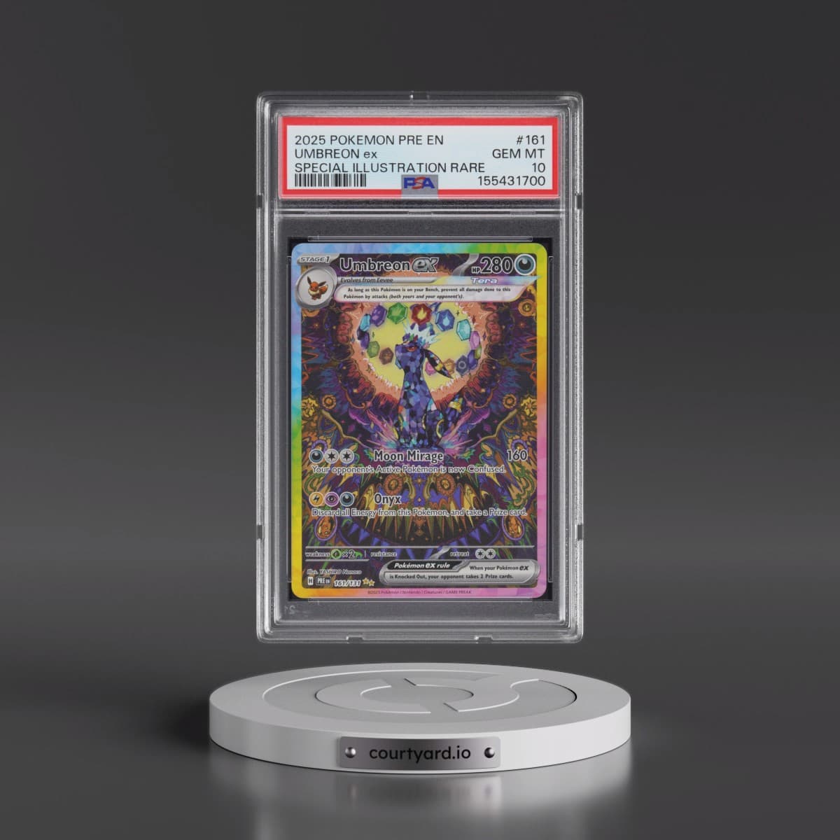 2025 Pokémon Pre EN-Prismatic Evolutions #161 Umbreon EX - Holo Special Illustration Rare (PSA 10 GEM MINT)