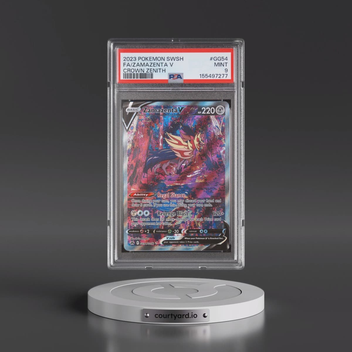 2023 Pokémon Sword and Shield Crown Zenith #GG54 Zamazenta V - Holo Full Art (PSA 9 MINT)