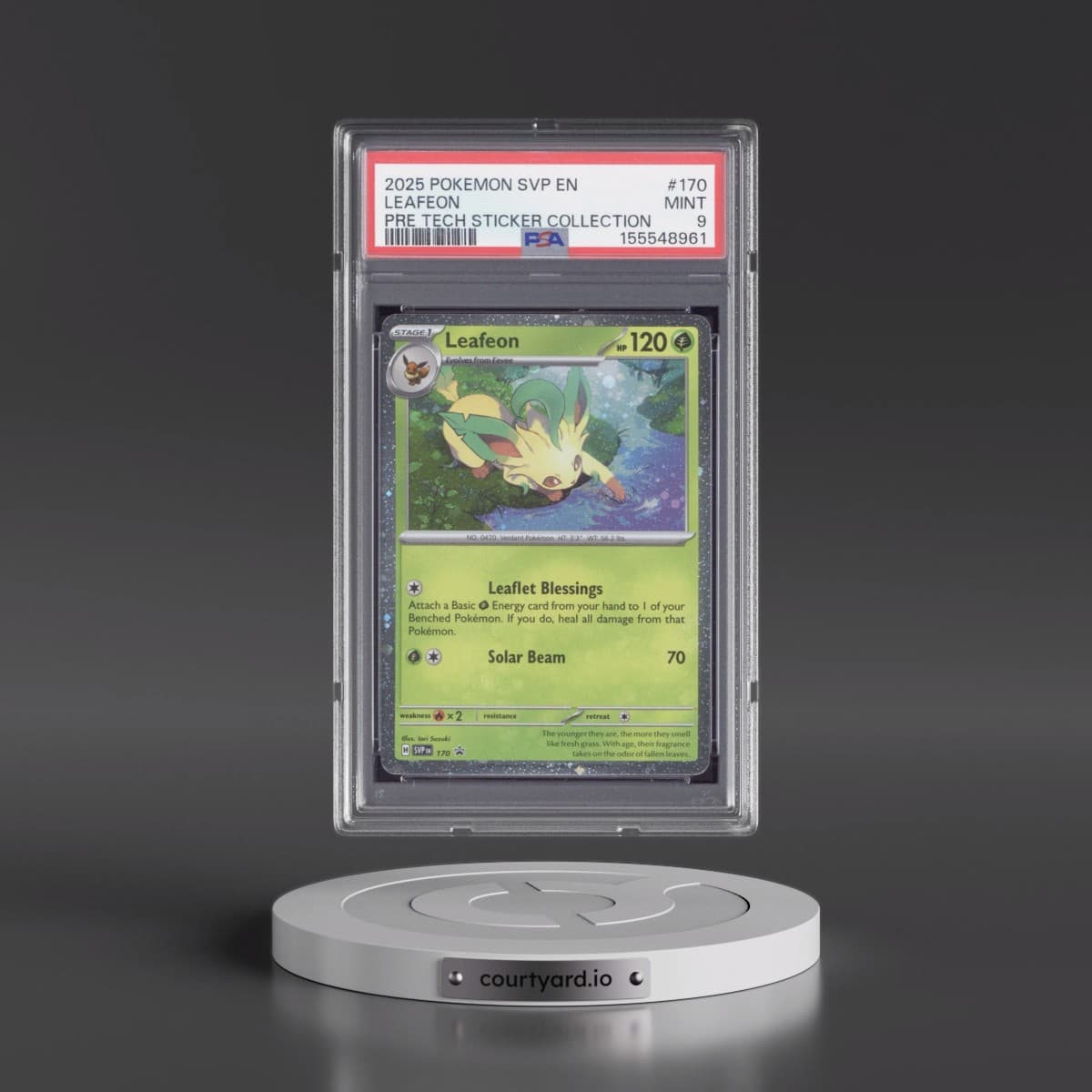 2025 Pokémon Svp EN-SV Black Star Promo #170 Leafeon - Prismatic Evolutions Tech Sticker Collection (PSA 9 MINT)