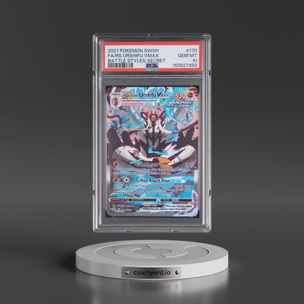 2021 Pokémon Sword & Shield Battle Styles #170 Rapid Strike Urshifu Vmax - Full Art Secret (PSA 10 GEM MINT)