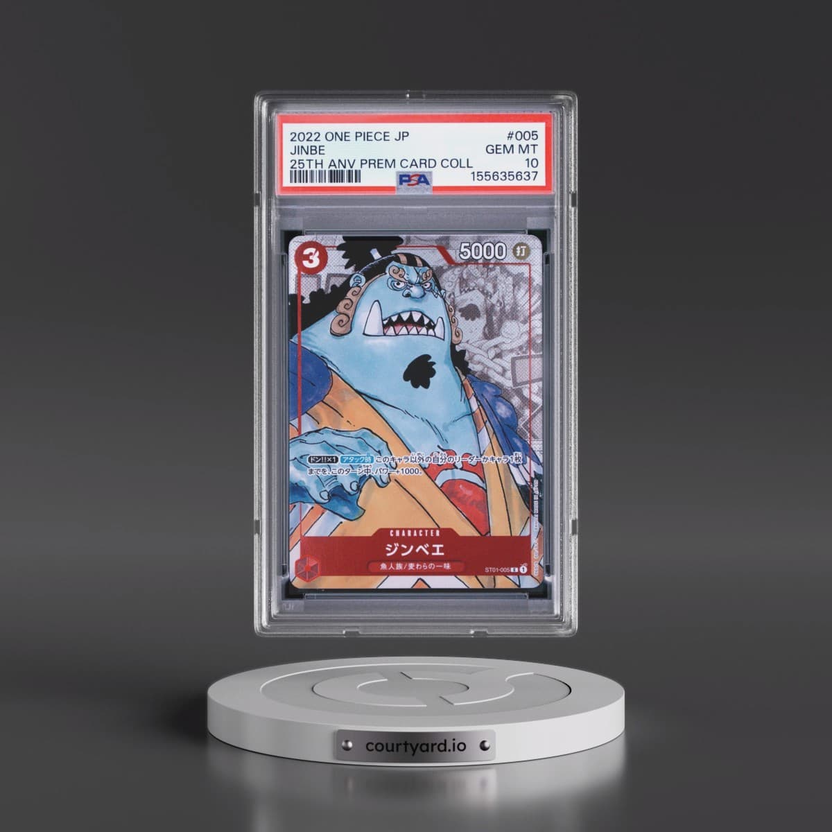 2022 One Piece Japanese 25th Anniversary Premium Card Collection #005 Jinbe (PSA 10 GEM MINT)