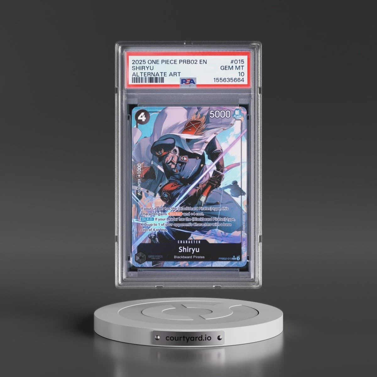 2025 One Piece PRB02-Premium Booster -One Piece Card the Best- Vol.2 #015 Shiryu - Alternate Art (PSA 10 GEM MINT)