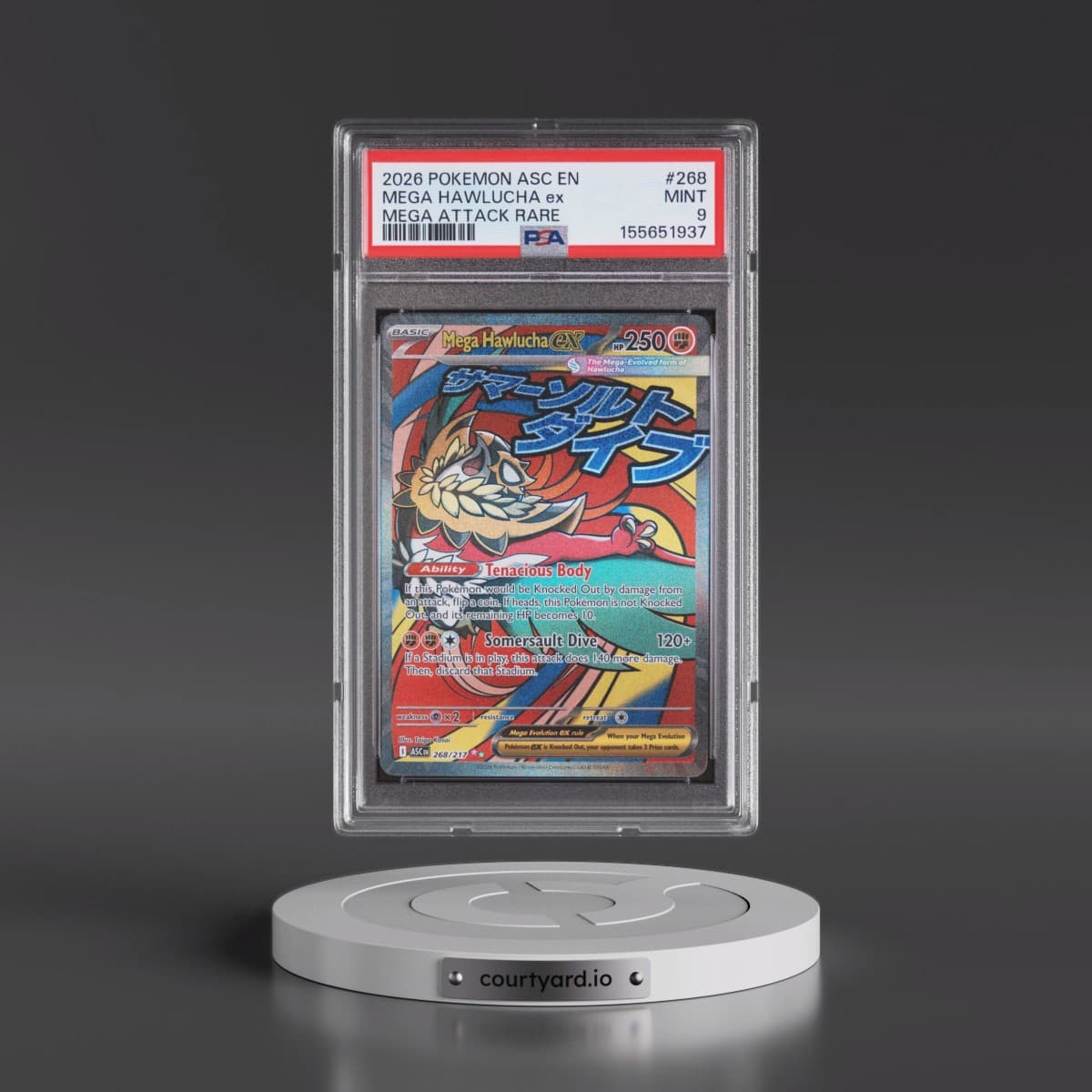 2026 Pokémon Asc EN-Ascended Heroes #268 Mega Hawlucha EX - Holo Mega Attack Rare (PSA 9 MINT)