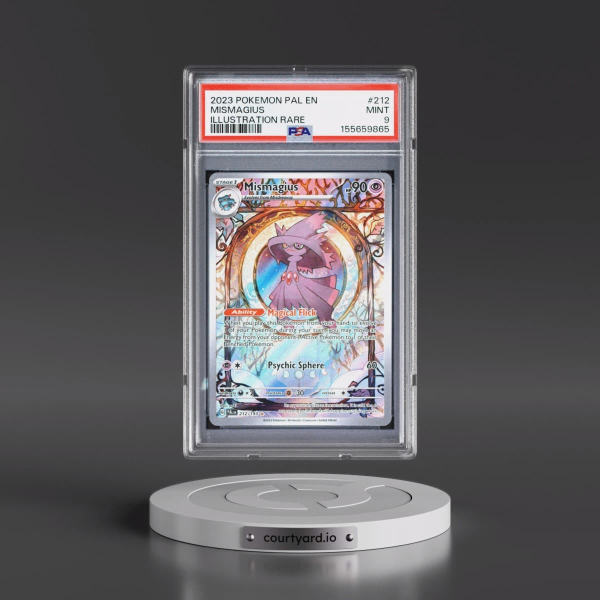 2023 Pokémon Pal EN-Paldea Evolved #212 Mismagius - Illustration Rare (PSA 9 MINT)