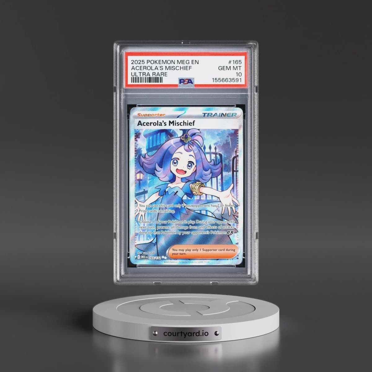2025 Pokémon Meg EN-Mega Evolution #165 Acerola's Mischief - Ultra Rare (PSA 10 GEM MINT)