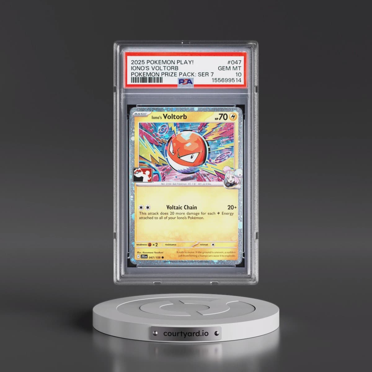 2025 Pokémon Play! Pokémon Prize Pack: Series 7 #047 Iono's Voltorb (PSA 10 GEM MINT)