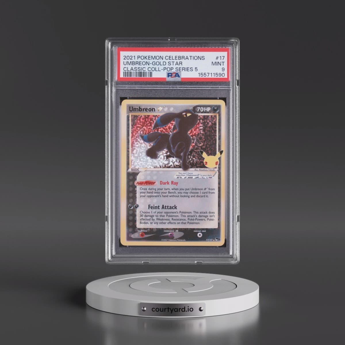 2021 Pokémon Celebrations Classic Collection #17 Umbreon-Gold Star (PSA 9 MINT)