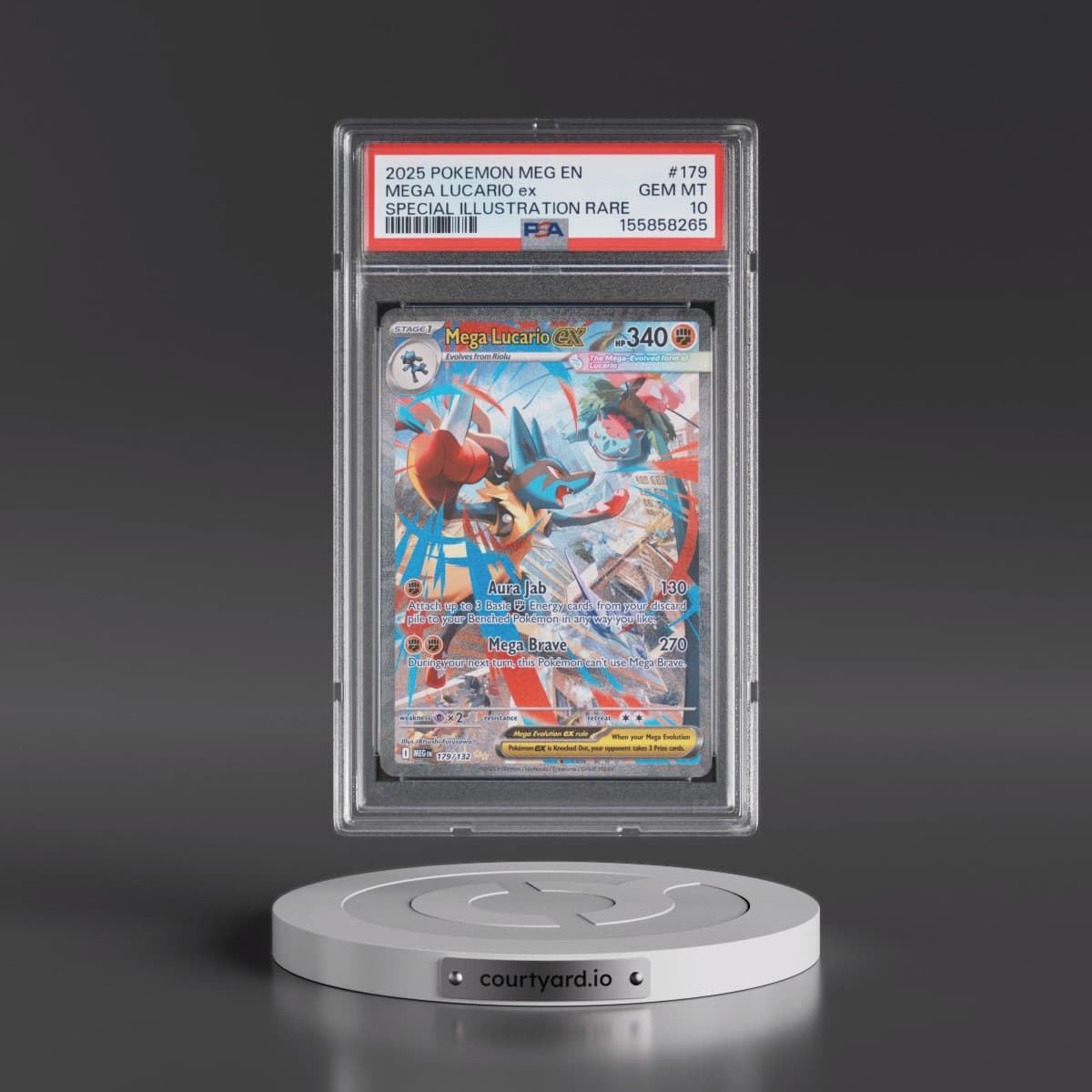2025 Pokémon Meg EN-Mega Evolution #179 Mega Lucario EX - Holo Special Illustration Rare (PSA 10 GEM MINT)