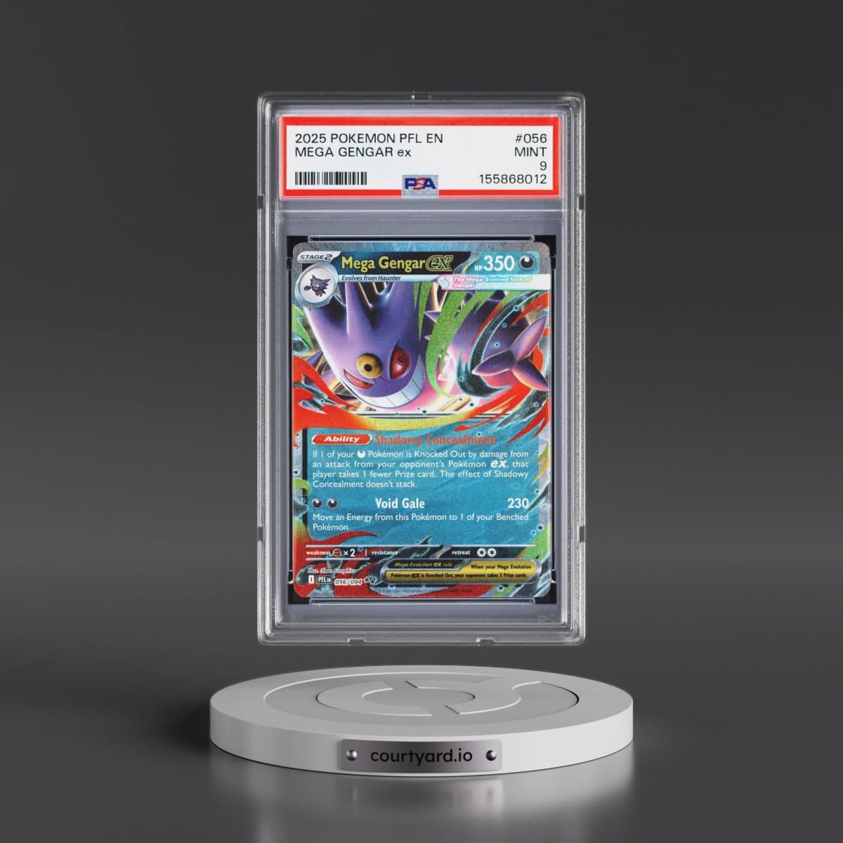 2025 Pokémon Pfl EN-Phantasmal Flames #056 Mega Gengar EX - Holo (PSA 9 MINT)