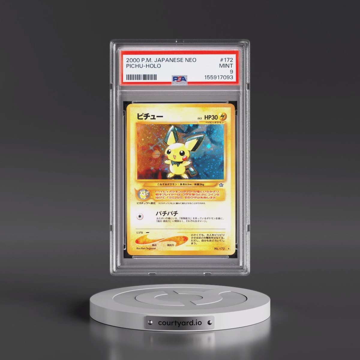 2000 Pokémon Neo #172 Pichu - Holo (PSA 9 MINT)