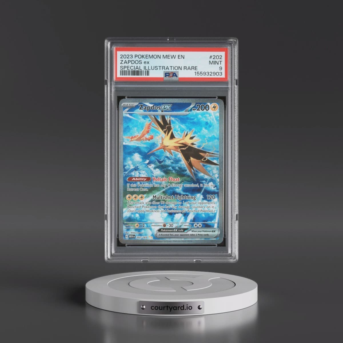 2023 Pokémon Mew EN-151 #202 Zapdos EX - Holo Special Illustration Rare (PSA 9 MINT)