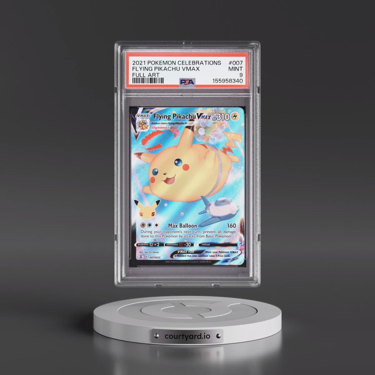 2021 Pokémon Celebrations #007 Flying Pikachu Vmax - Full Art (PSA 9 MINT)