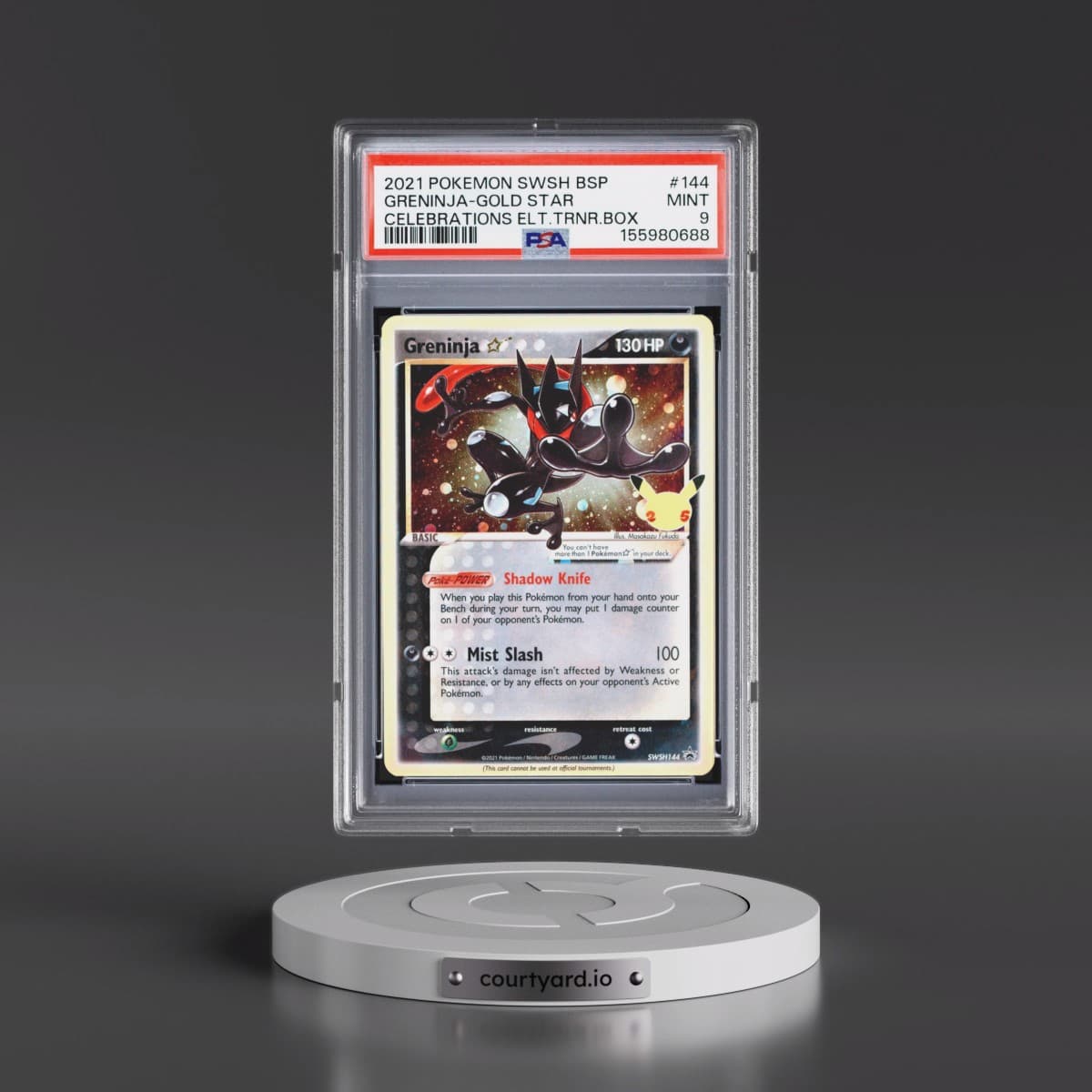 2021 Pokémon Swsh Black Star Promo #144 Greninja-Gold Star - Celebrations Elite Trainer Box (PSA 9 MINT)