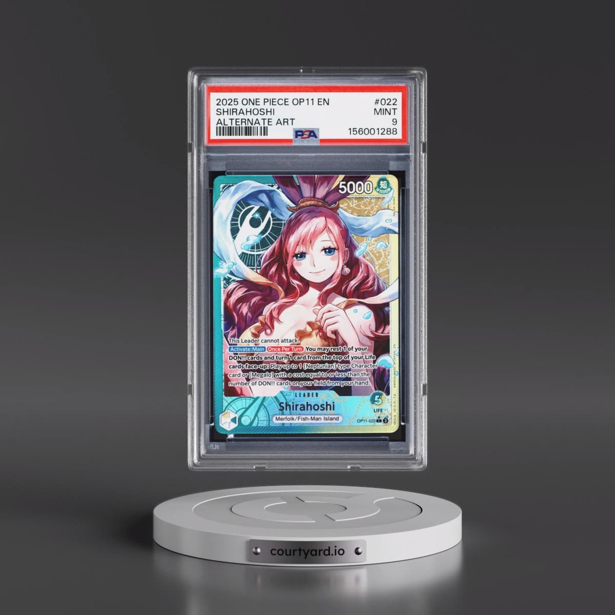 2025 One Piece OP11-A Fist of Divine Speed #022 Shirahoshi - Alternate Art (PSA 9 MINT)
