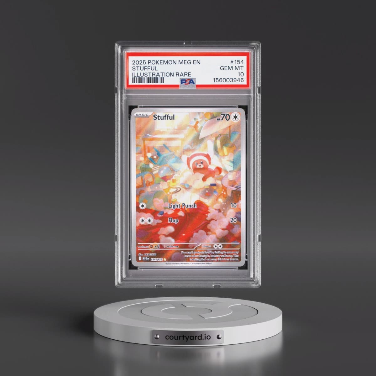 2025 Pokémon Meg EN-Mega Evolution #154 Stufful - Illustration Rare (PSA 10 GEM MINT)