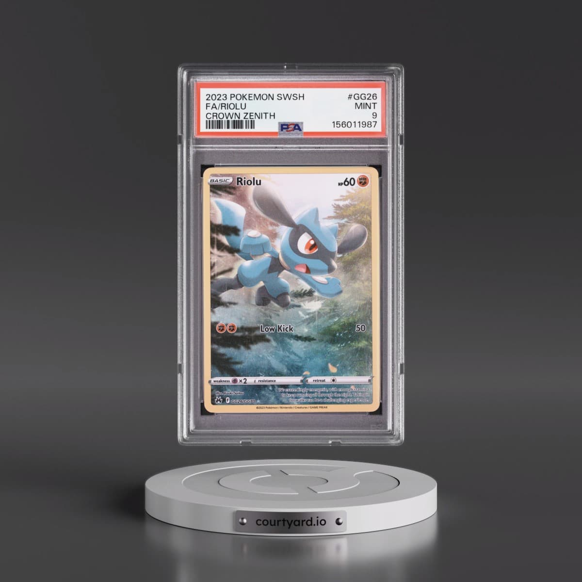2023 Pokémon Sword and Shield Crown Zenith #GG26 Riolu - Full Art (PSA 9 MINT)