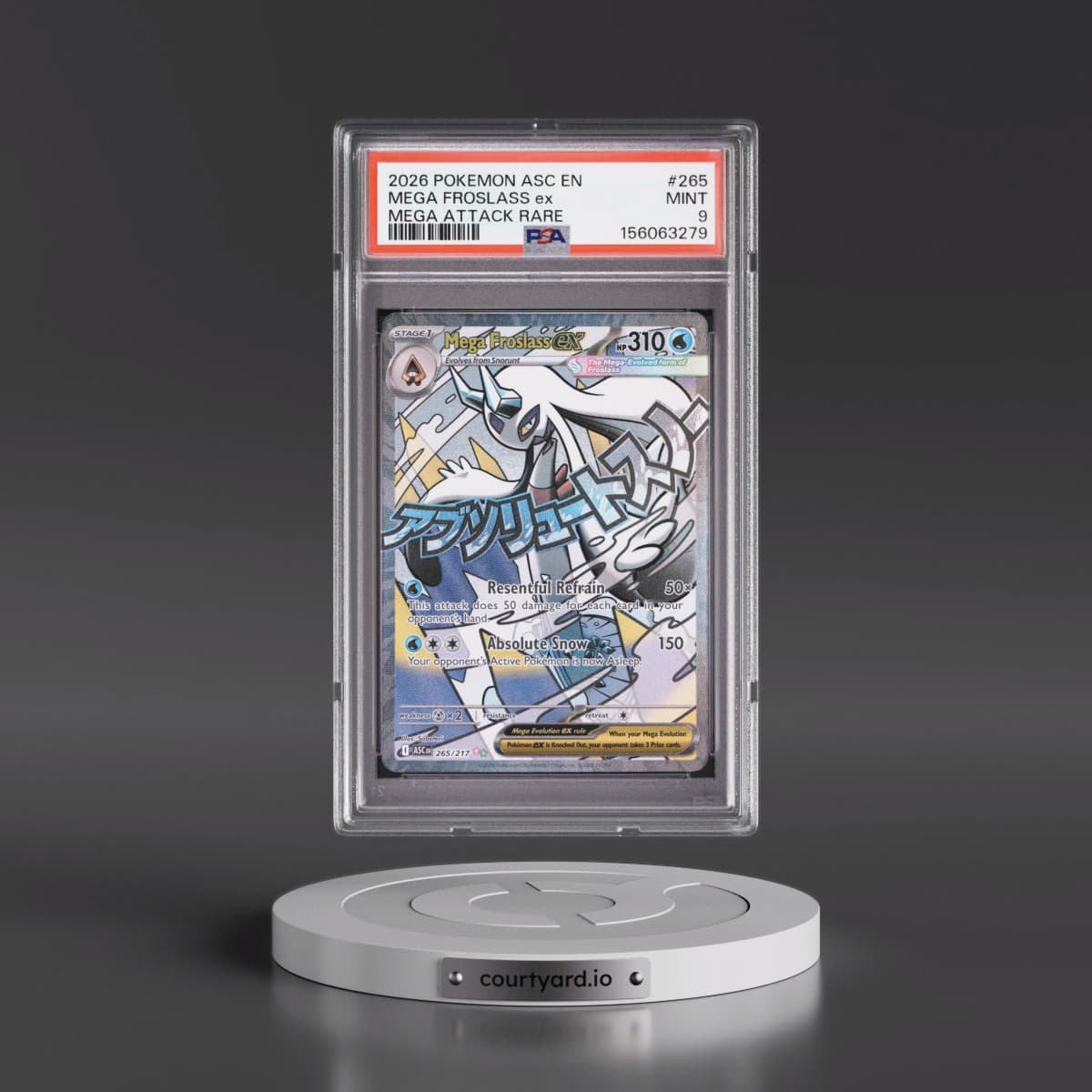 2026 Pokémon Asc EN-Ascended Heroes #265 Mega Froslass EX - Holo Mega Attack Rare (PSA 9 MINT)