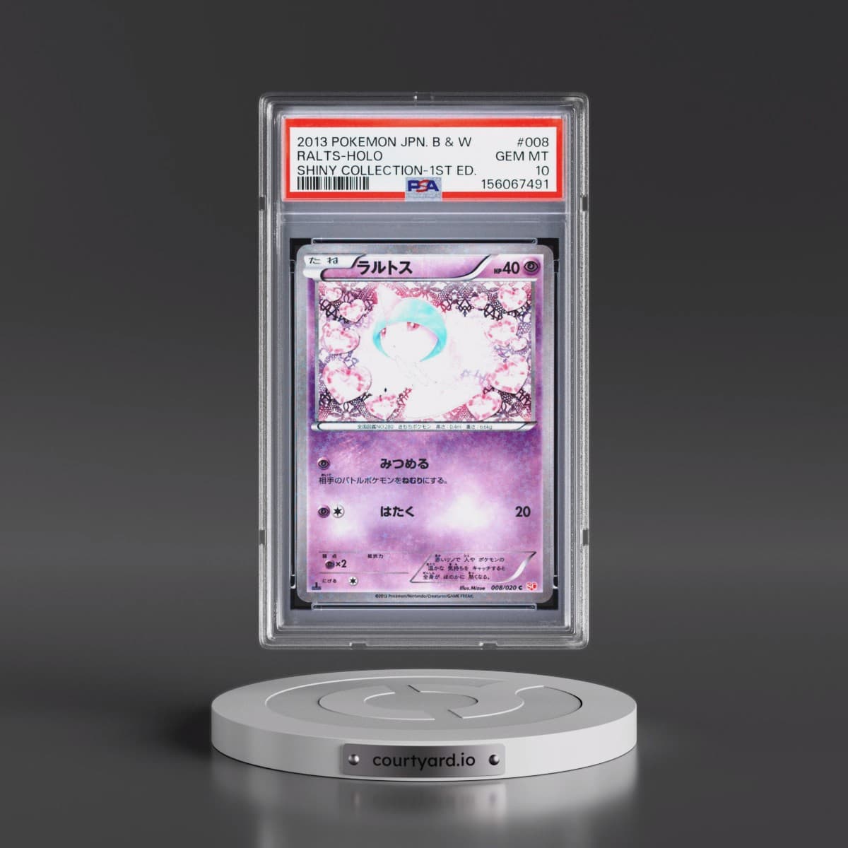 2013 Pokémon Black & White Shiny Collection #008 Ralts - 1st Edition Holo (PSA 10 GEM MINT)