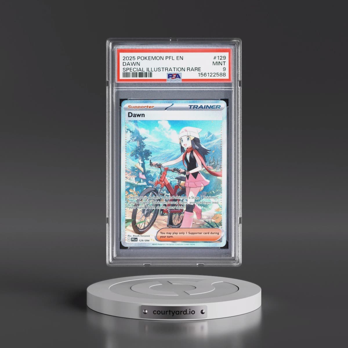 2025 Pokémon Pfl EN-Phantasmal Flames #129 Dawn - Special Illustration Rare (PSA 9 MINT)