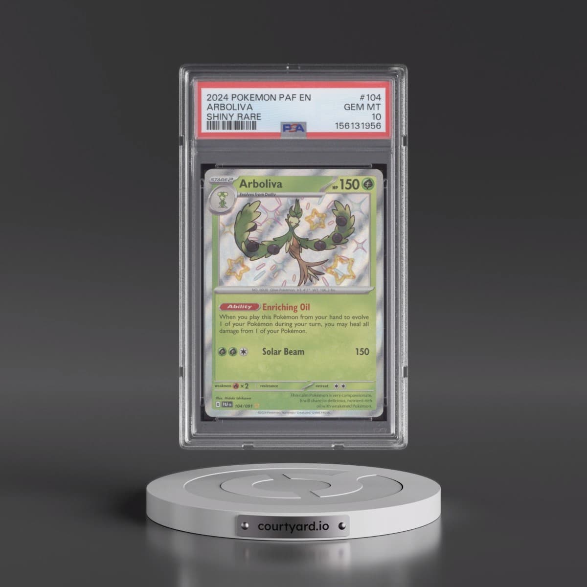 2024 Pokémon Paf EN-Paldean Fates #104 Arboliva - Shiny Rare (PSA 10 GEM MINT)