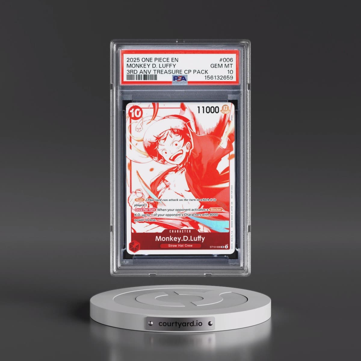 2025 One Piece 3rd Anniversary! One Piece Card Treasure Campaign Pack #006 Monkey D. Luffy (PSA 10 GEM MINT)