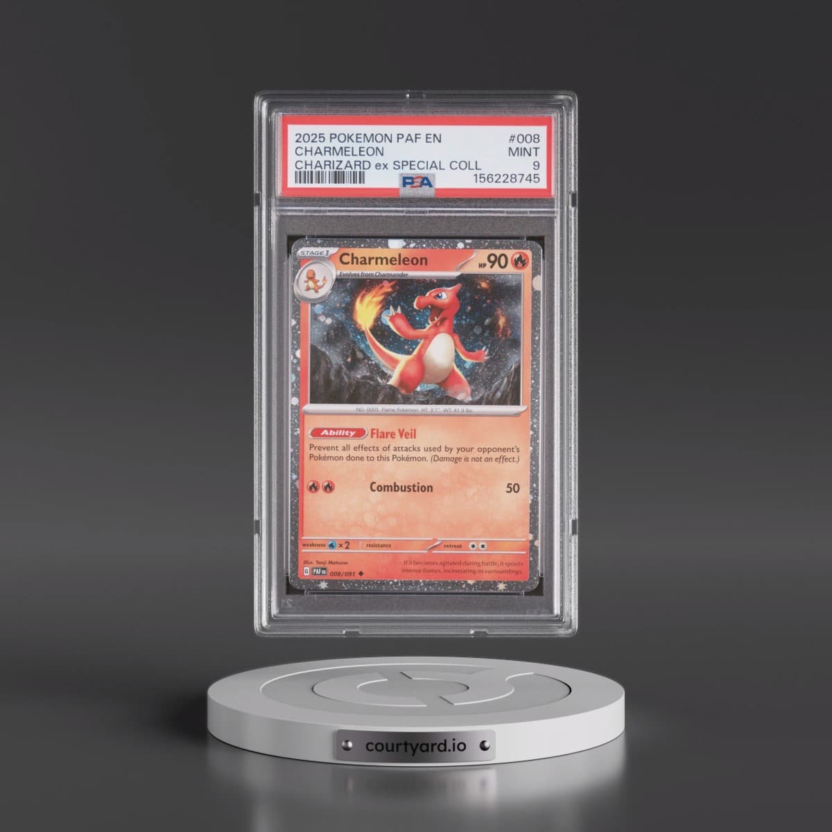 2025 Pokémon Paf EN-Paldean Fates #008 Charmeleon - Charizard EX Special Collection (PSA 9 MINT)