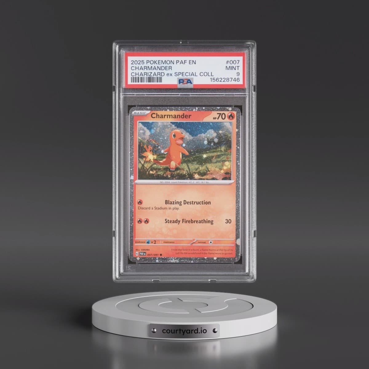 2025 Pokémon Paf EN-Paldean Fates #007 Charmander - Charizard EX Special Collection (PSA 9 MINT)