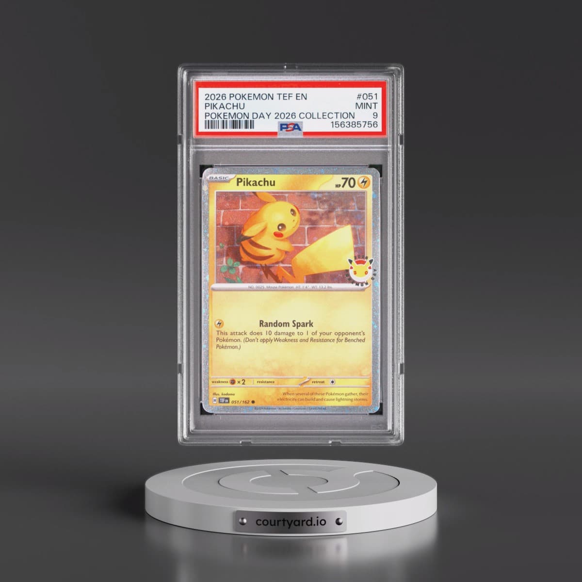 2026 Pokémon Tef EN-Temporal Forces #051 Pikachu - Pokemon Day 2026 Collection (PSA 9 MINT)