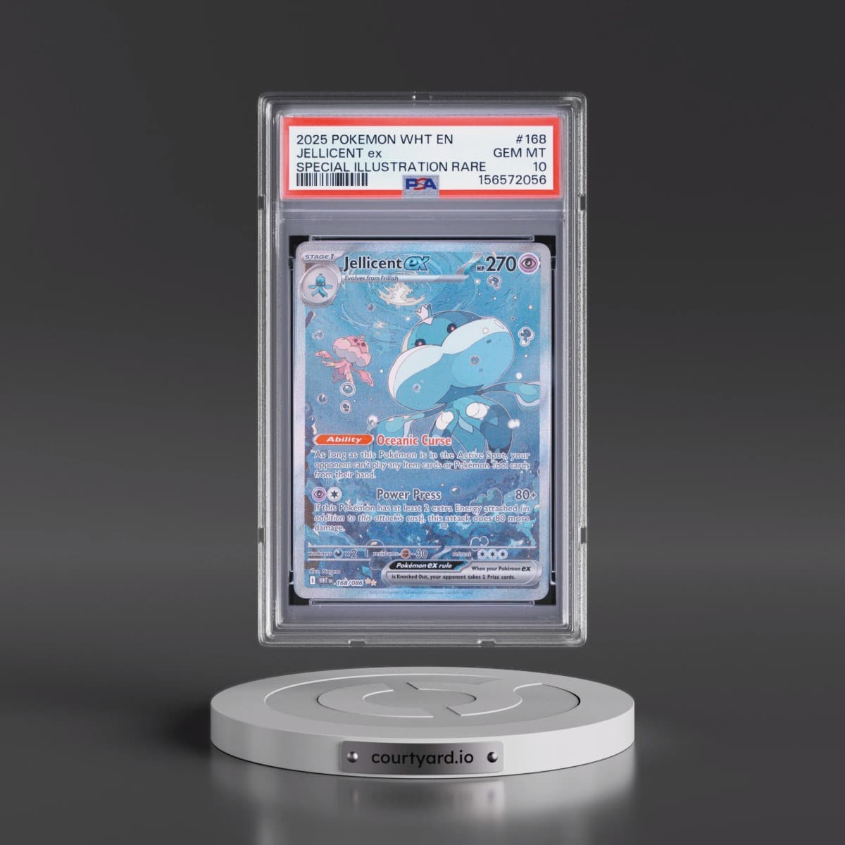 2025 Pokémon Wht EN-White Flare #168 Jellicent EX - Holo Special Illustration Rare (PSA 10 GEM MINT)