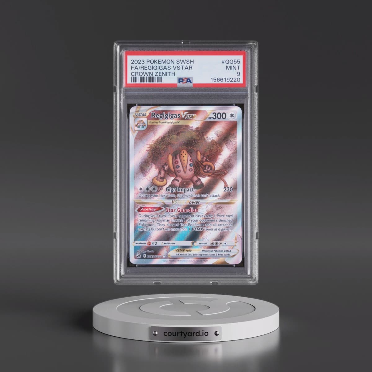 2023 Pokémon Sword and Shield Crown Zenith #GG55 Regigigas Vstar - Full Art (PSA 9 MINT)