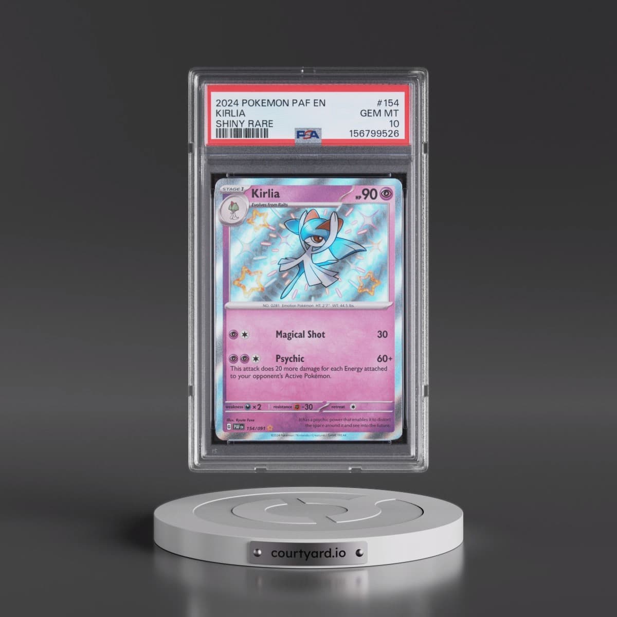 2024 Pokémon Paf EN-Paldean Fates #154 Kirlia - Shiny Rare (PSA 10 GEM MINT)