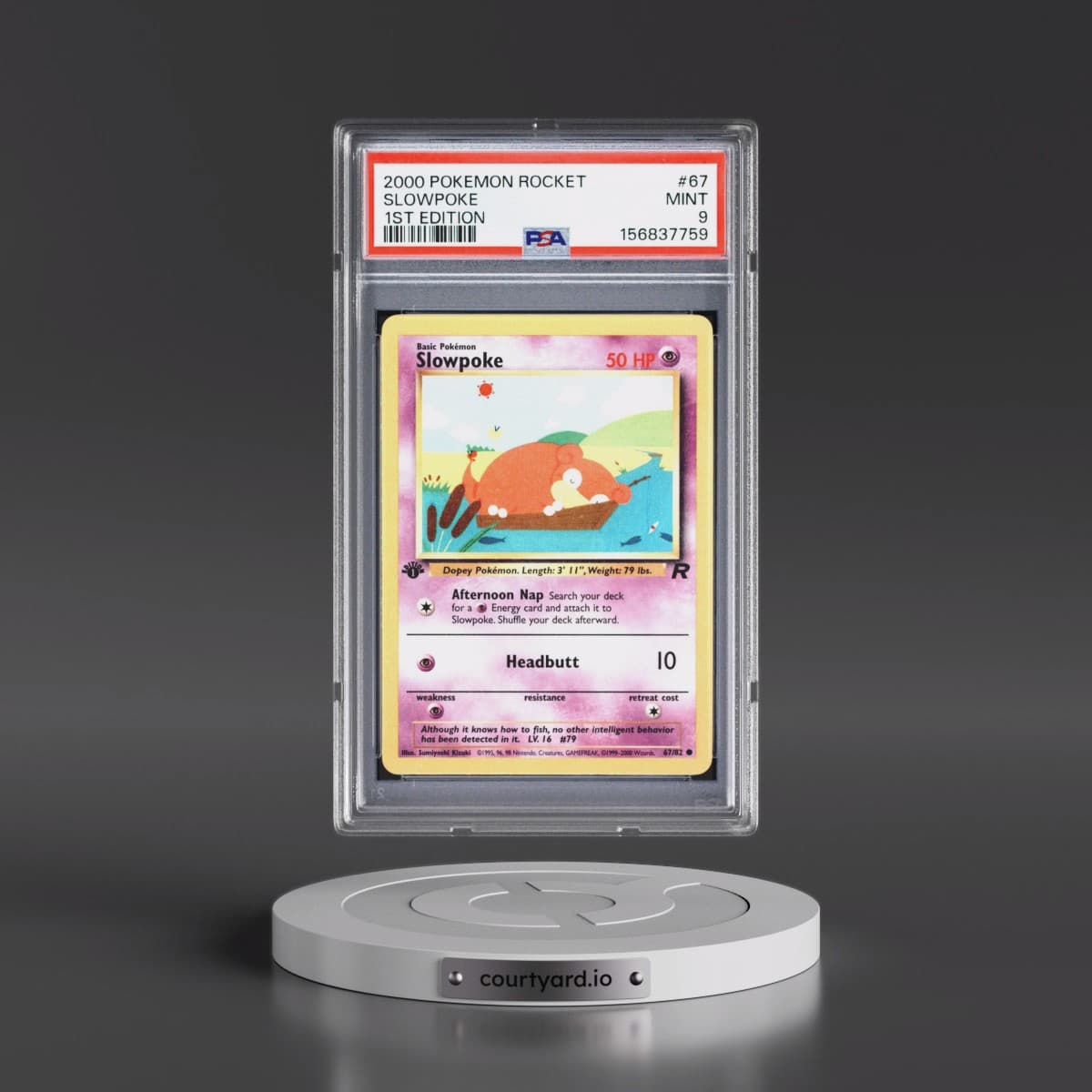 2000 Pokémon Rocket #67 Slowpoke - 1st Edition (PSA 9 MINT)