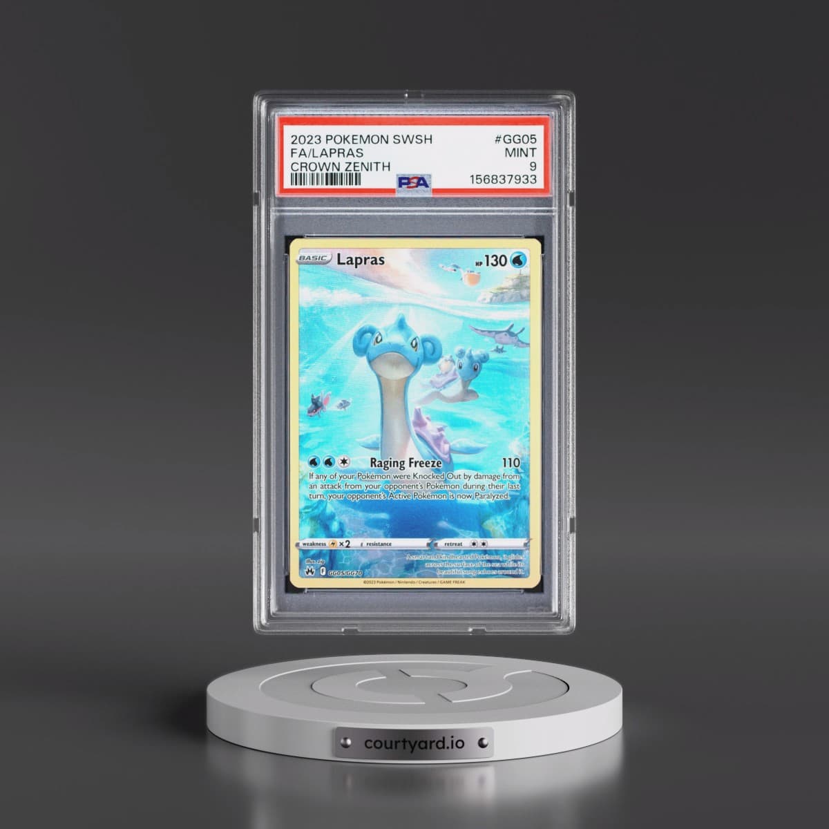 2023 Pokémon Sword and Shield Crown Zenith #GG05 Lapras - Full Art (PSA 9 MINT)