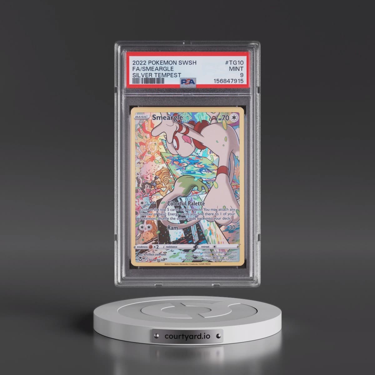 2022 Pokémon Sword & Shield Silver Tempest #TG10 Smeargle - Full Art (PSA 9 MINT)