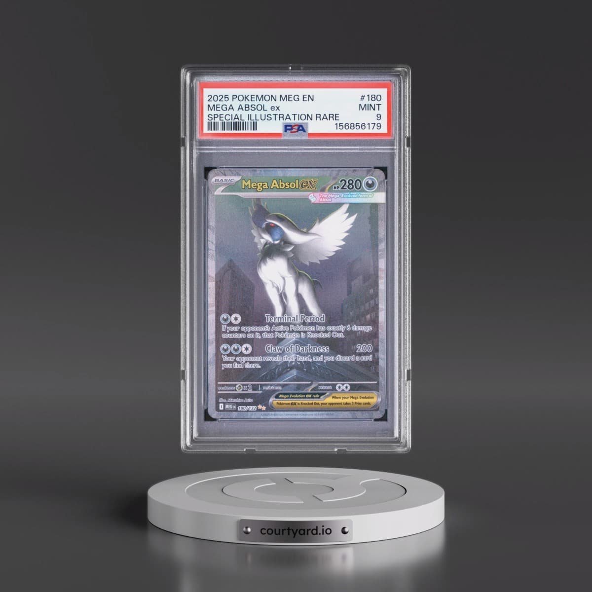 2025 Pokémon Meg EN-Mega Evolution #180 Mega Absol EX - Holo Special Illustration Rare (PSA 9 MINT)