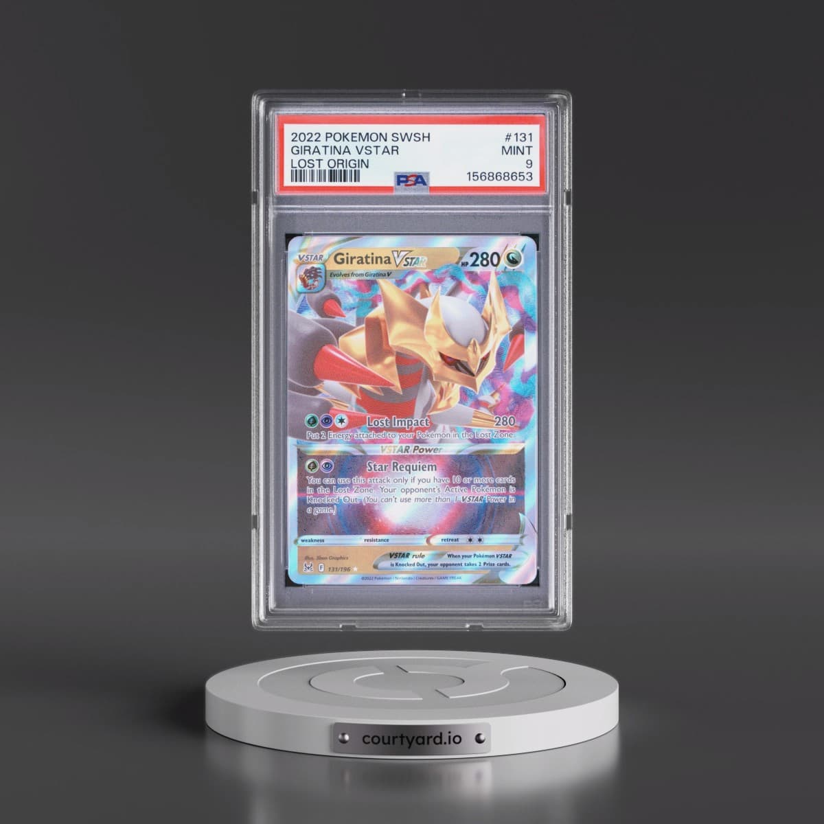2022 Pokémon Sword & Shield Lost Origin #131 Giratina Vstar (PSA 9 MINT)
