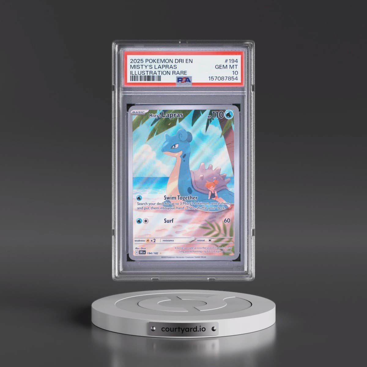 2025 Pokémon Dri EN-Destined Rivals #194 Misty's Lapras - Illustration Rare (PSA 10 GEM MINT)