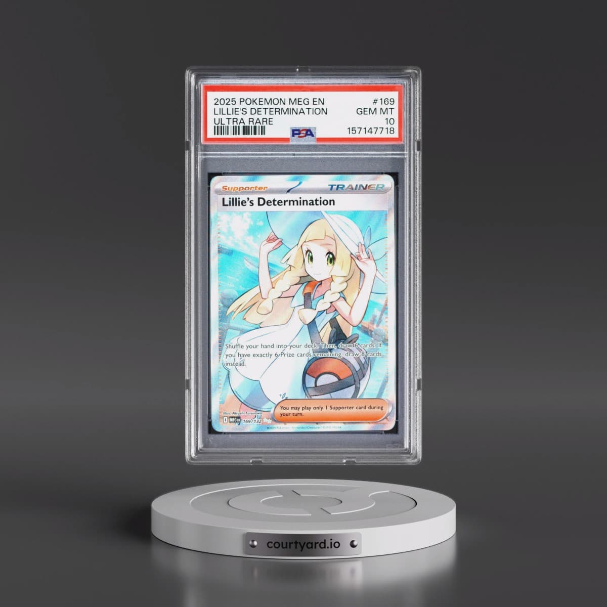 2025 Pokémon Meg EN-Mega Evolution #169 Lillie's Determination - Ultra Rare (PSA 10 GEM MINT)