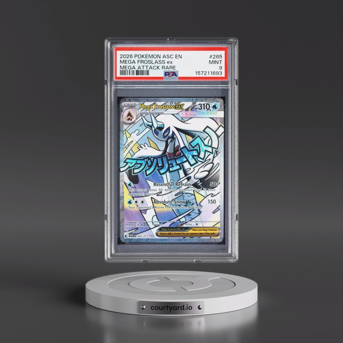 2026 Pokémon Asc EN-Ascended Heroes #265 Mega Froslass EX - Holo Mega Attack Rare (PSA 9 MINT)