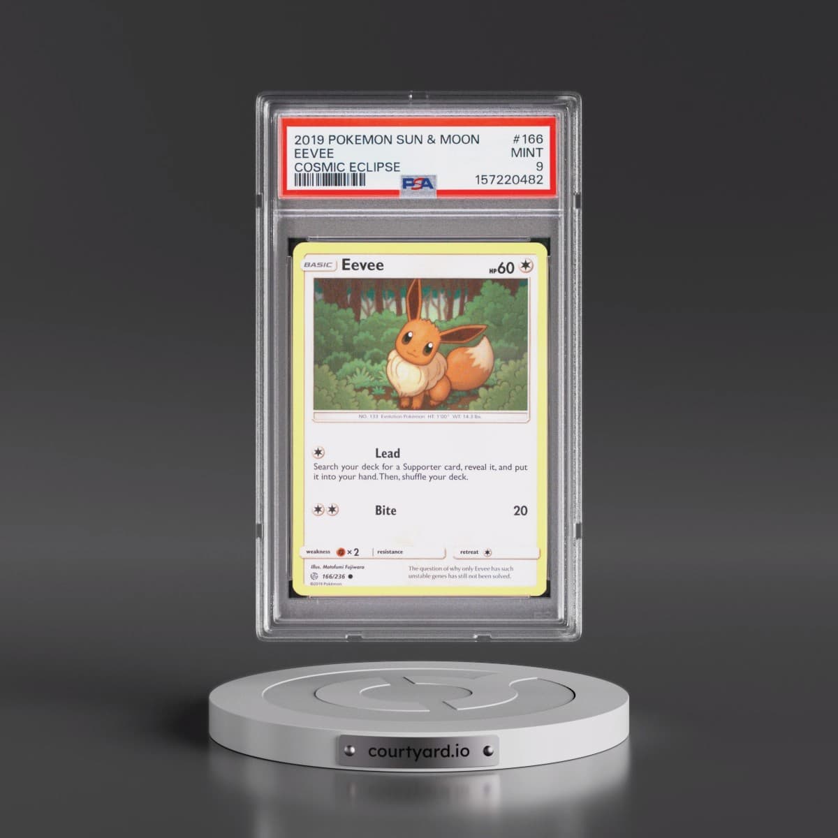 2019 Pokémon Sun & Moon Cosmic Eclipse #166 Eevee (PSA 9 MINT)
