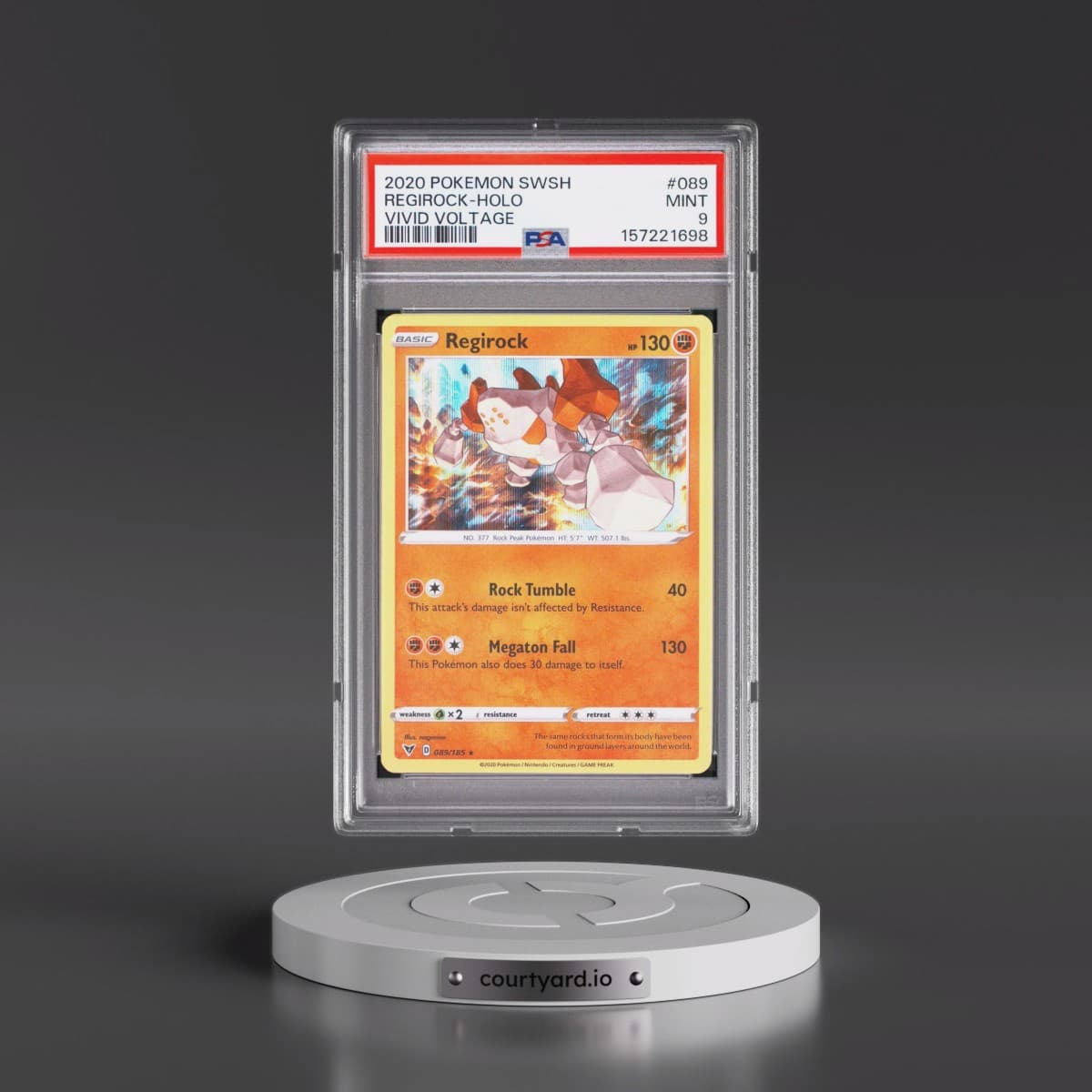 2020 Pokémon Sword & Shield Vivid Voltage #089 Regirock - Holo (PSA 9 MINT)
