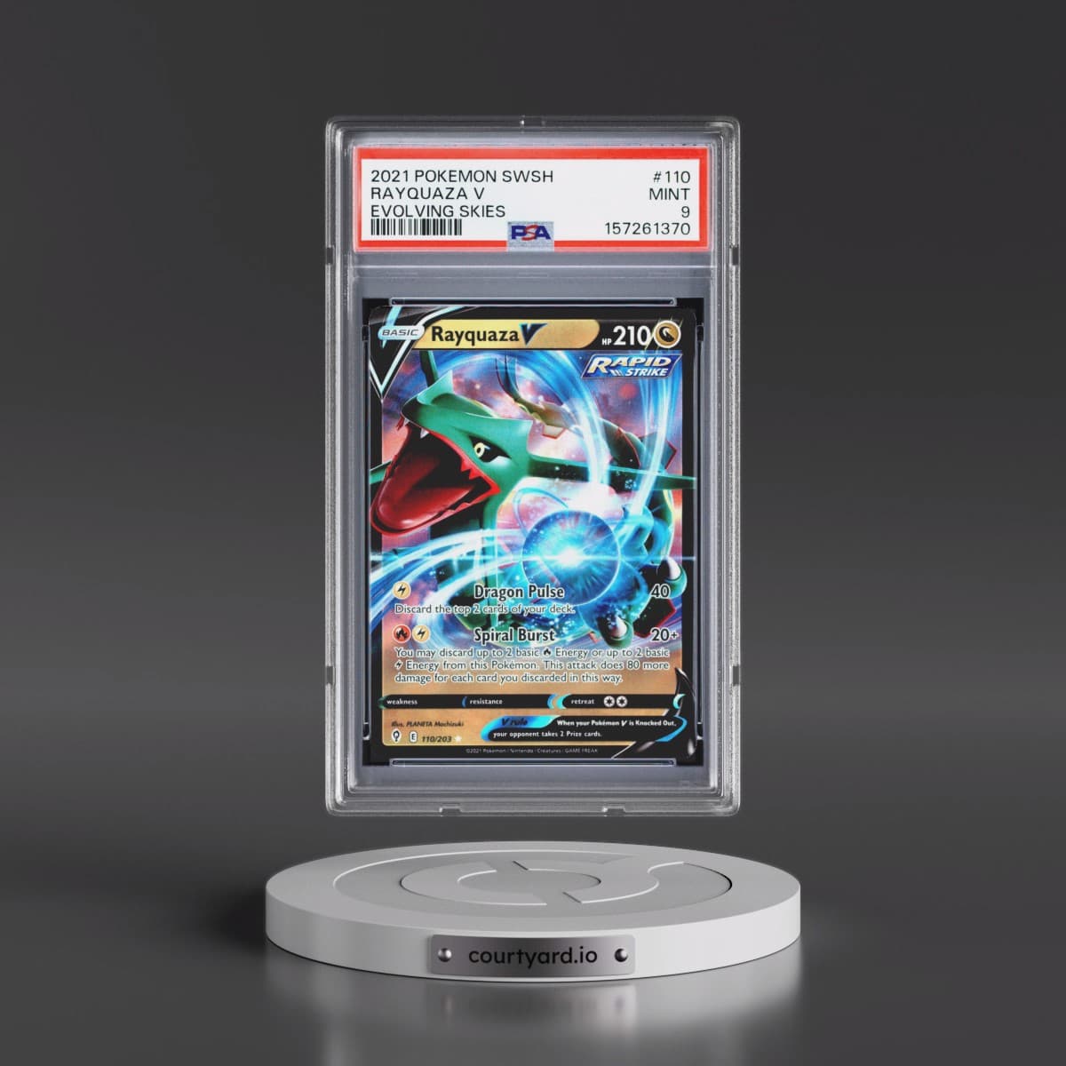 2021 Pokémon Sword & Shield Evolving Skies #110 Rayquaza V - Holo (PSA 9 MINT)