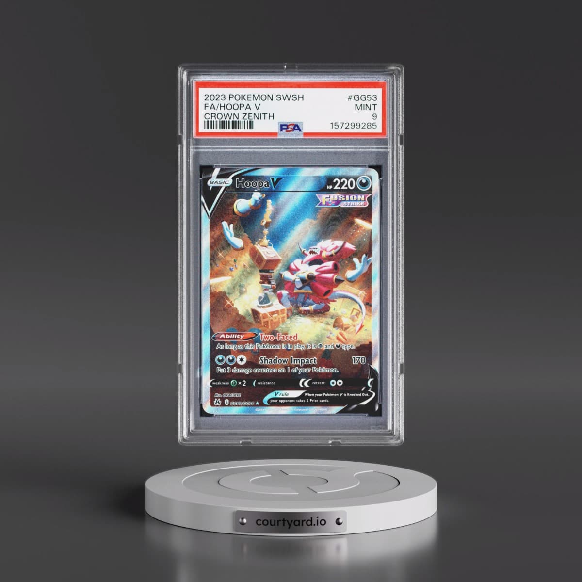 2023 Pokémon Sword and Shield Crown Zenith #GG53 Hoopa V - Holo Full Art (PSA 9 MINT)