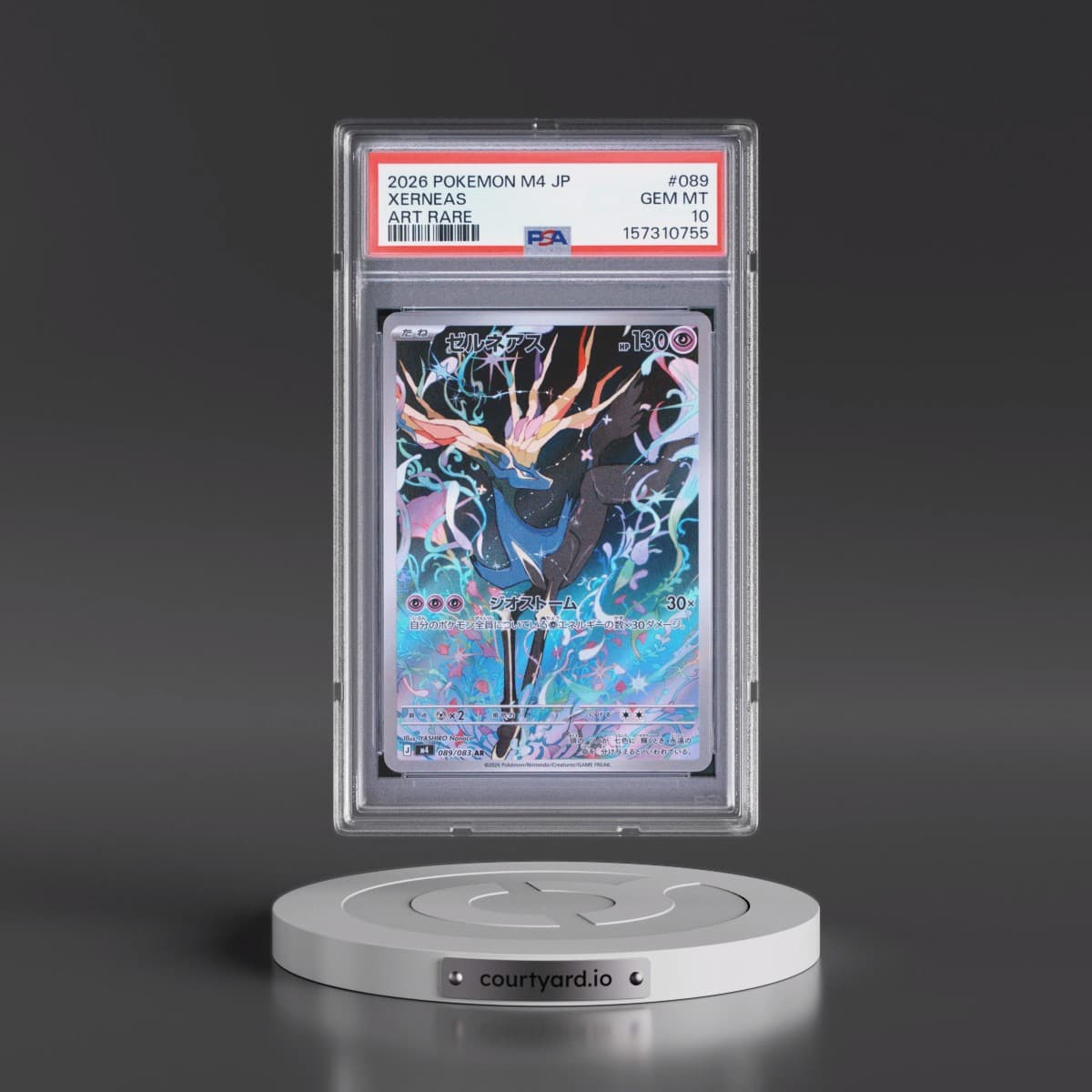 2026 Pokémon M4-Ninja Spinner #089 Xerneas - Art Rare (PSA 10 GEM MINT)