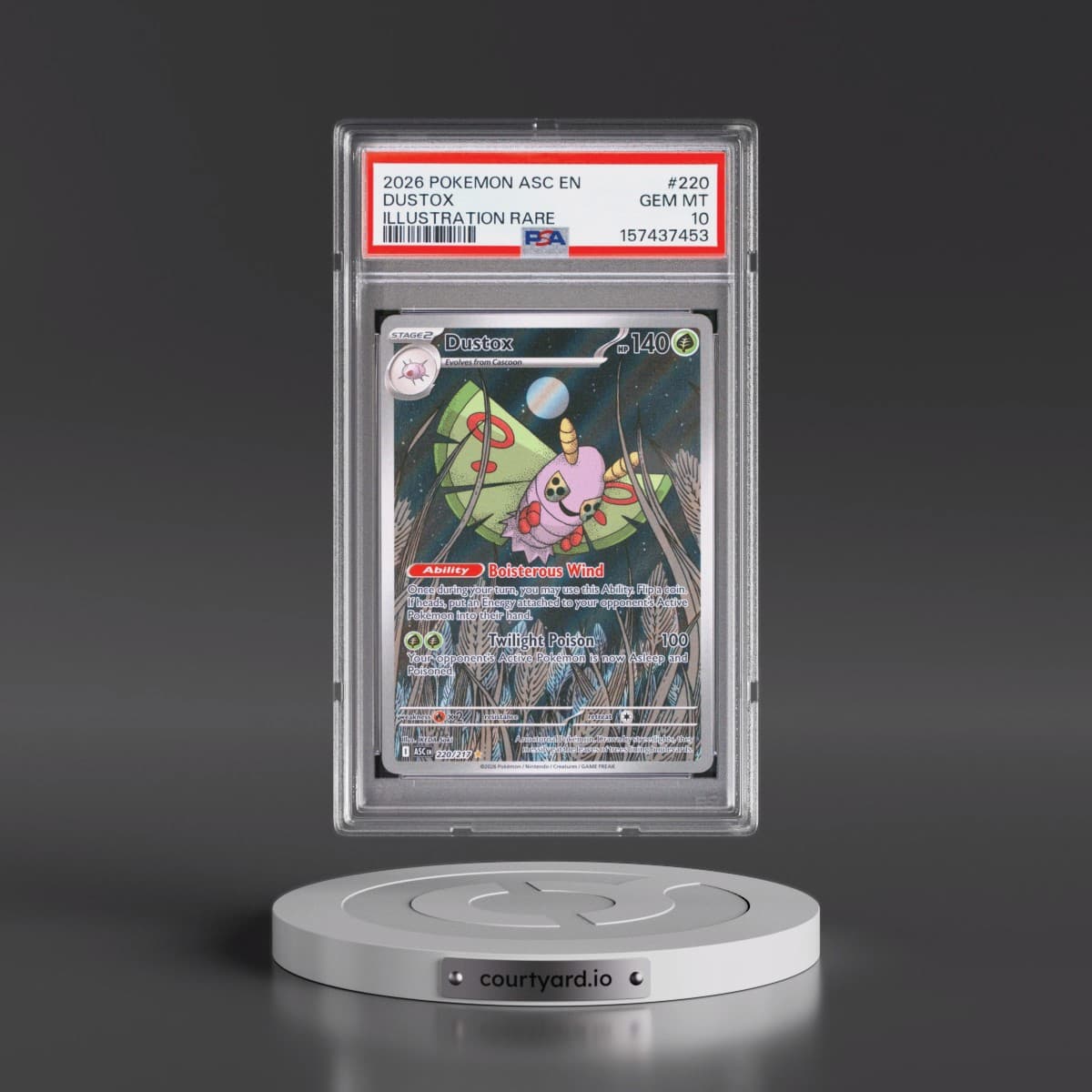 2026 Pokémon Asc EN-Ascended Heroes #220 Dustox - Illustration Rare (PSA 10 GEM MINT)