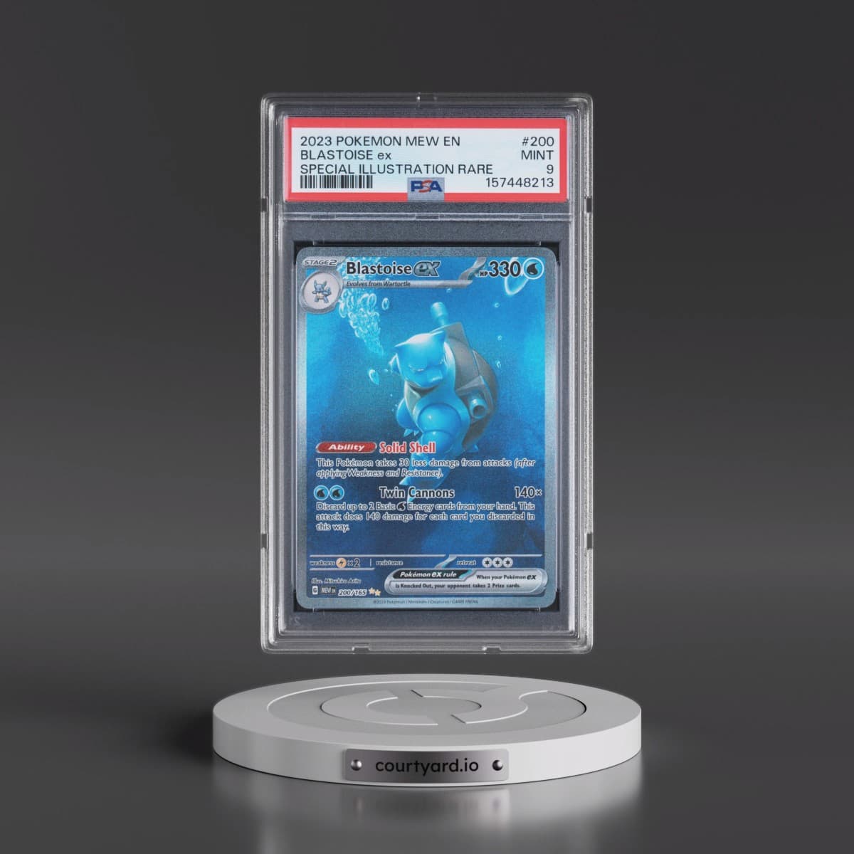 2023 Pokémon Mew EN-151 #200 Blastoise EX - Holo Special Illustration Rare (PSA 9 MINT)