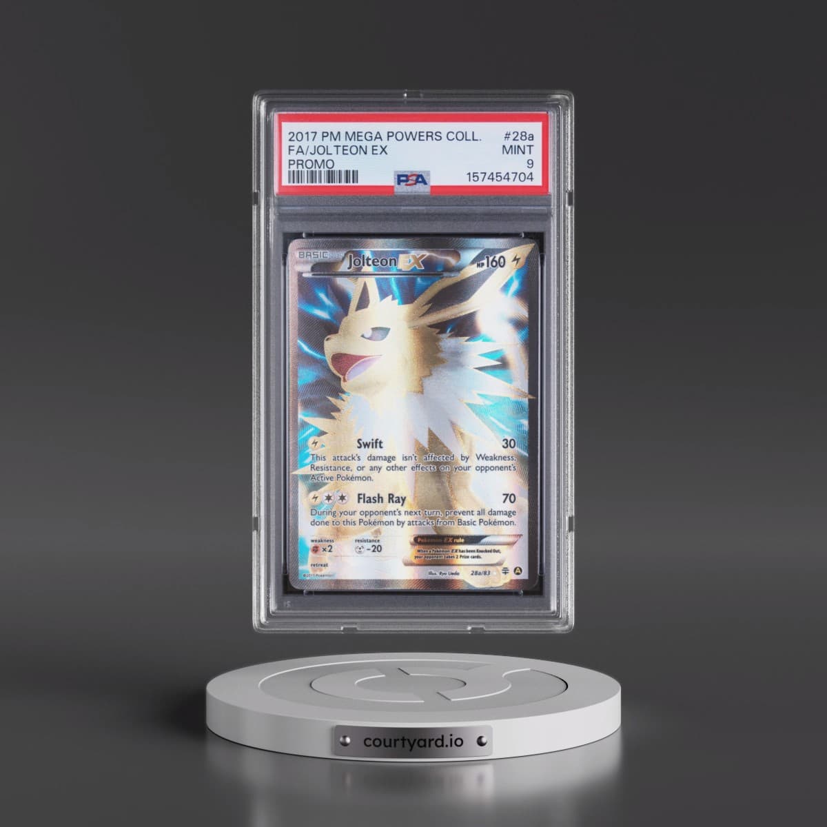 2017 Pokémon Mega Powers Collection Promo #28a Jolteon EX - Holo Full Art (PSA 9 MINT)