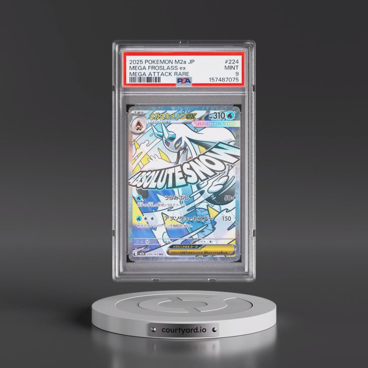 2025 Pokémon M2a-Mega Dream EX #224 Mega Froslass EX - Holo Mega Attack Rare (PSA 9 MINT)